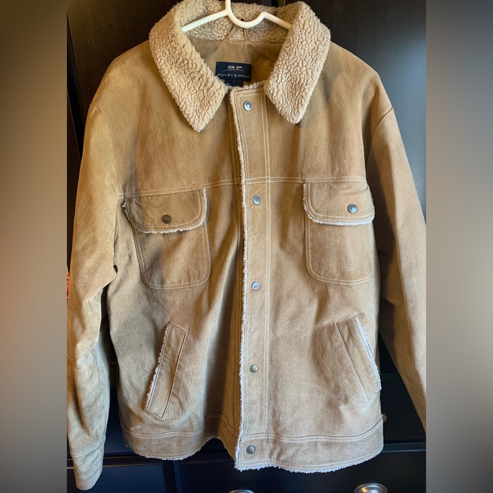Bailey’s Point Men’s Sueded Leather button down Jacket Size L
